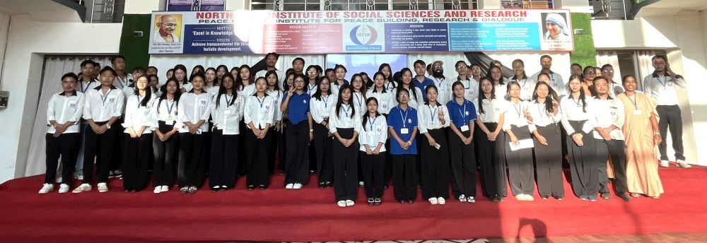 Resource person NG Christina Elizabeth, Faculty, and students of NEISSR during a practical session on effective counselling and counselling simulations at BAM Hall, Chümoukedima, on October 27. (Morung Photo)